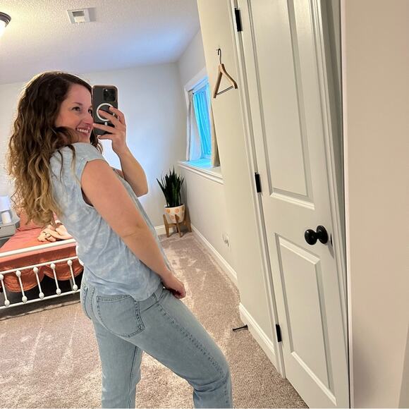 Raquel Allegra Basic Blue Cotton Tie Dye Blouse Small - Picture 2 of 9